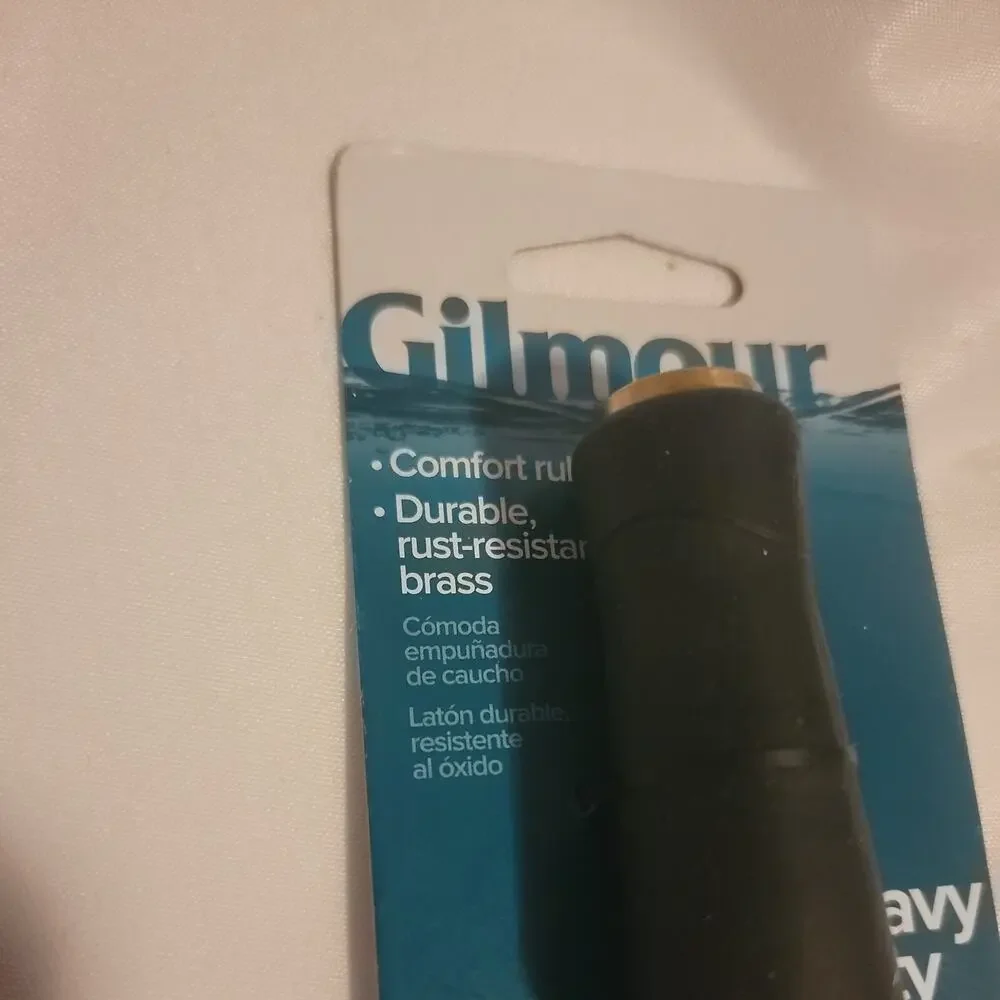 Gilmour Heavy Duty Rubber Grip Durable, Rust-Resistant Brass Hose Nossel